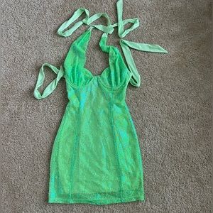 Lucy In The Sky green sequin cocktail dress